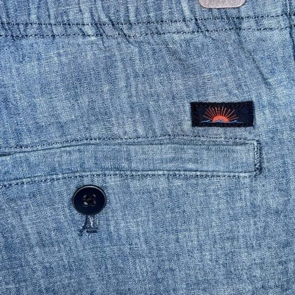 Faherty‎ Mens Small Essential Cotton Stretch Shorts Indigo Blue 6.5